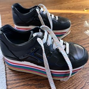 Hogan Rainbow Platform Sole Sneakers